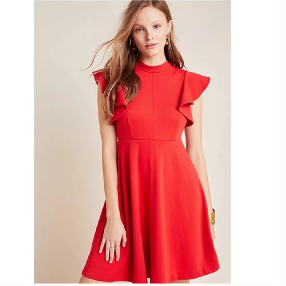 Anthropologie Maeve Deena Flutter Sleeve Dress - Medium